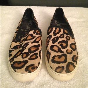 Sam Edelman leopard leather slip on shoes